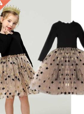 Girls Spring Lce Embroidery Princess Dress Kids Flower Fluf