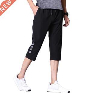 75% Hot Sales!!!3/4 Capri Pants Solid Color Stchy Men Drawst