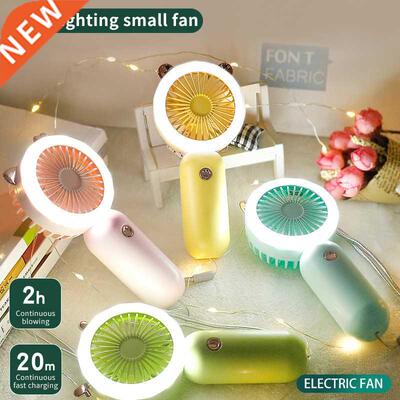 Mini Portable Fan USB Rechargeable Night Light Cooling Handh