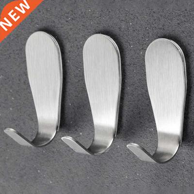 Stainless Steel Wall Hook Self Adhesive Sticky Kitchen Home