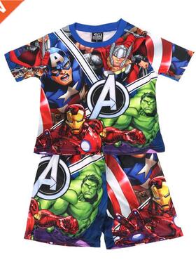 2022 Boys Sets ort-sleeved Summer Cartoon Avengers Childr