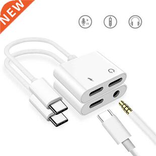 2 in 1 USB C Male to 3.5mm Headphone Type-C Earphone Jack Ad