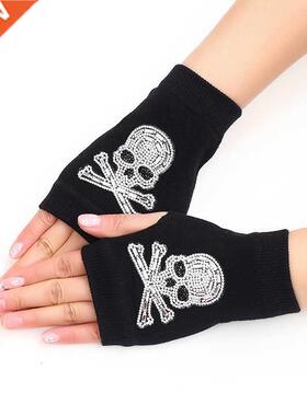 Lovely Cartoon Animals Pattern Skull Winter Rivet Gloves Wom