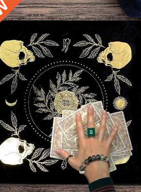 Divination Tablecloth Black Gold Velvet Tarot Card Mat