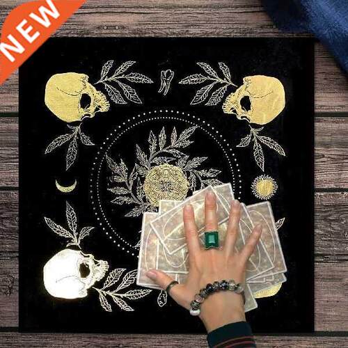 Divination Tablecloth Black Gold Velvet Tarot Card Mat