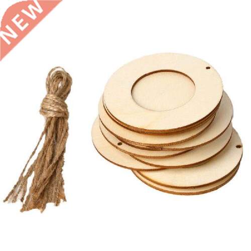 10 Pcs/set Kayu Mini Bulat Bingkai Foto Gantung Kerajinan