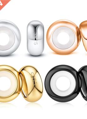 2pcs/set Round Spacer Beads Bracelet Charms Rubber Smooth Sp