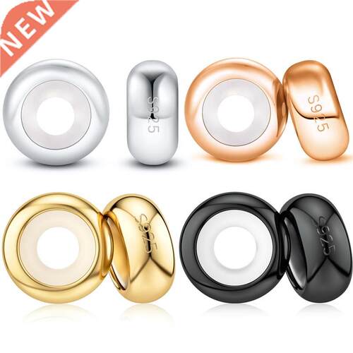 2pcs/set Round Spacer Beads Bracelet Charms Rubber Smooth Sp