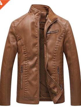 New rown Genuine Leather Jacket Winter Thick lack Coats Me
