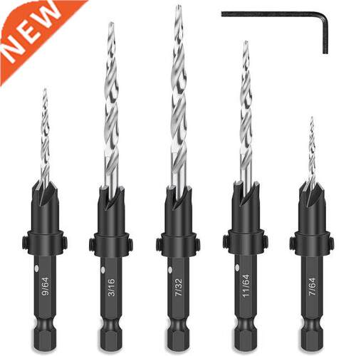 5Pcs Drill Bits Countersink Drill Woodworking Drill Bit Set