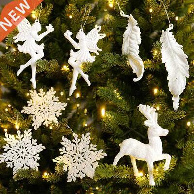 Xmas Tree Pendants Snowflake Angel Deer Hanging Ornaments Ch