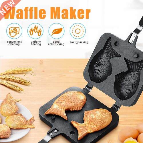Taiyaki Japanese Fi-aped Bakeware Waffle Pan Maker 2 Cas