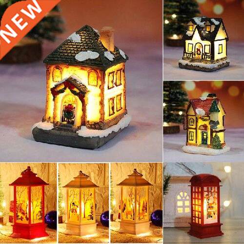Christmas Light House Resin House Merry Christmas
