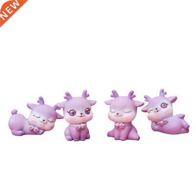 Cute Fawn Figurines Resin Christmas Deer Miniature