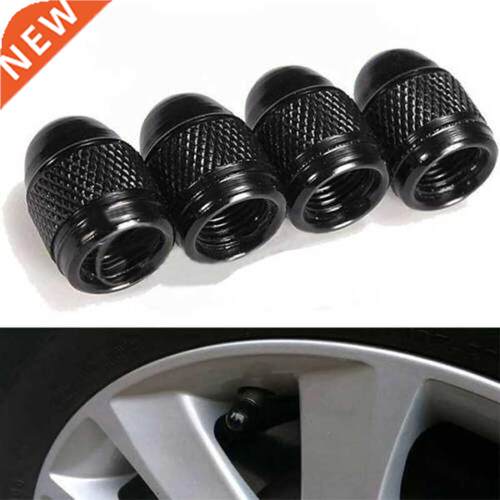 4pcs Black Aluminum Nipple Caps Bullet Car Truck Air Port ve