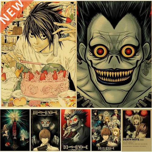 Hot Anime Death Note Posters Manga Ryuk Retro Kraft Paper St