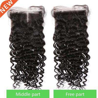 Poker Face 4x4 Curly Lace Closure Brazilian Deep Wave Lace C