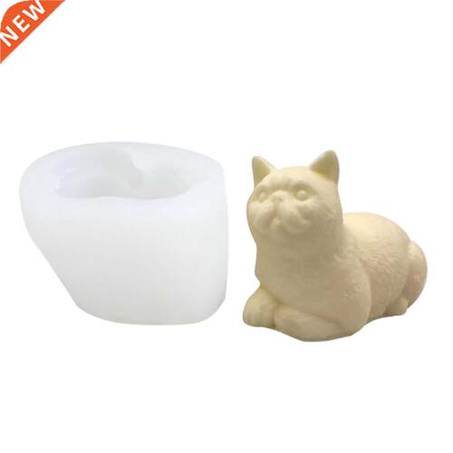 Cute 3D Simulation Kitten Plaster Silicone Mold Creative