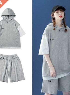 Solid Women Hooded To Shots Matching Sets Summe Casual Lo