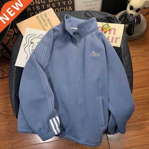 Zipper High Set Sweatshirt for Men Women Hong Kong Style Sta