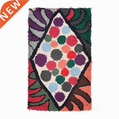 Moroccan Hand Knitted Carpet Bedside Ground Mat Handmade