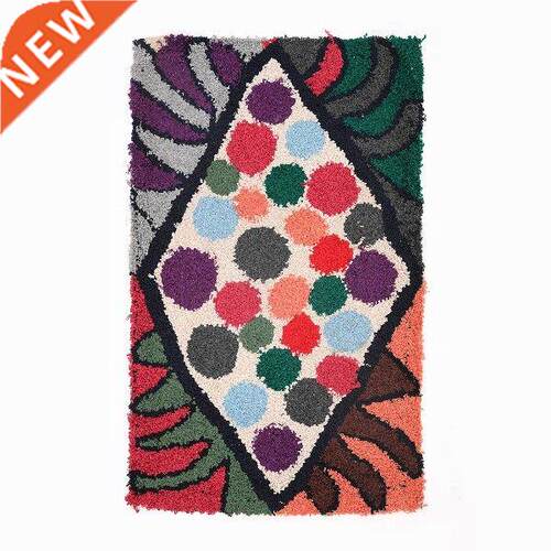 Moroccan Hand Knitted Carpet Bedside Ground Mat Handmade