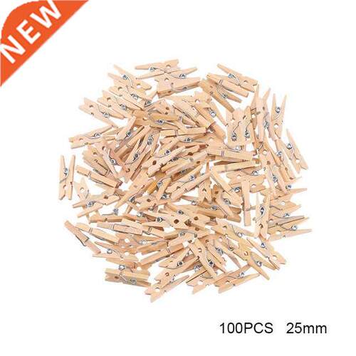 50Pcs Log Color Wood Clothes Pegs Mini Home Storage Clothe