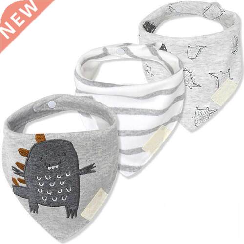 3pcs Organic Cotton Baby Scarf Muslin Burp Cloth Bandana Bib