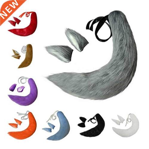 Fox Cat Dog Animal Plush Tail Clip Ears Halloween Cosplay P