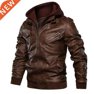 New autumn winter men's leather motorcycle jacket PU