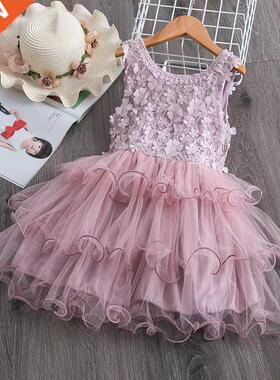 Kids Clothes Casual Wear Summer Party Dress Girls Dresses Tu