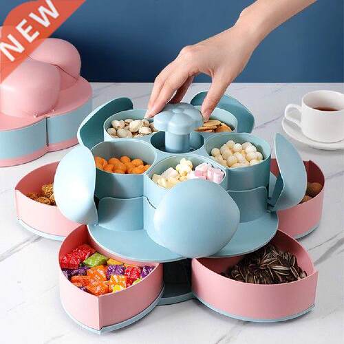 Snack Nut Box Two-deck Petal-Shape Home Storage Organizer