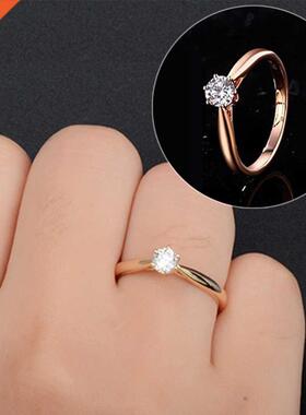 Classic Wedding Rings For Women Simple Six Claws Cubic Zirc