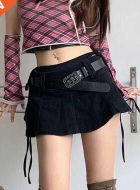Women Harajuku Low Waist Mini Skirt Punk Gothic Skull Waistb