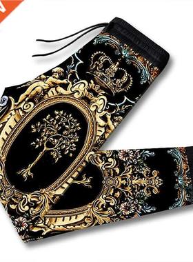 Printed Men's Harem Pants Oversized Loose Casual Pan