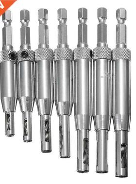 7pcs HSS Self Centering Hinge Drill Bit Door Window Cabinet