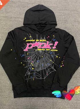Hip Hop Web Puff Print Sp5der 555555 Hoodie Men Women 1:1 Hi