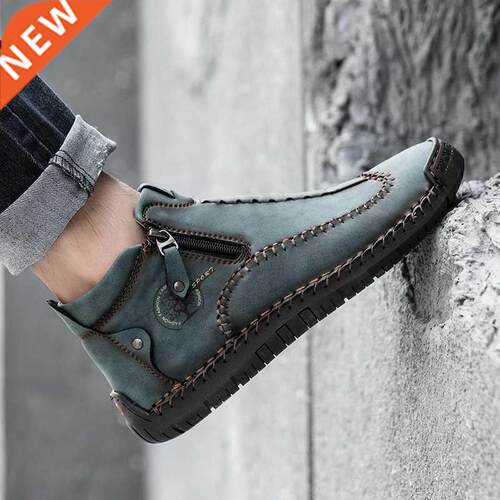 Men's Ankle Boots Handmade Leather Men's Western Boots Class