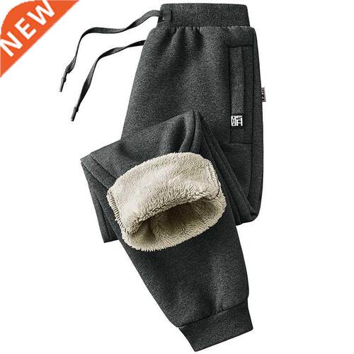 2021 New Winter Thick Warm Fleece Sweatpants Men Joggers Spo
