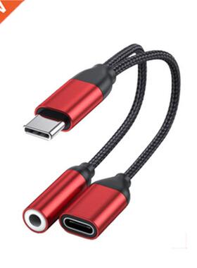 Type C To 3.5mm Charge Audio Adapter 2 In 1 USB C Splitter H