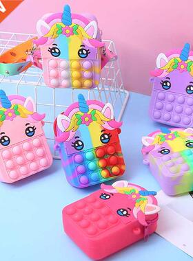 New Pop Fidget Toys It Silicone Push Bubble Crossbody Bag Se