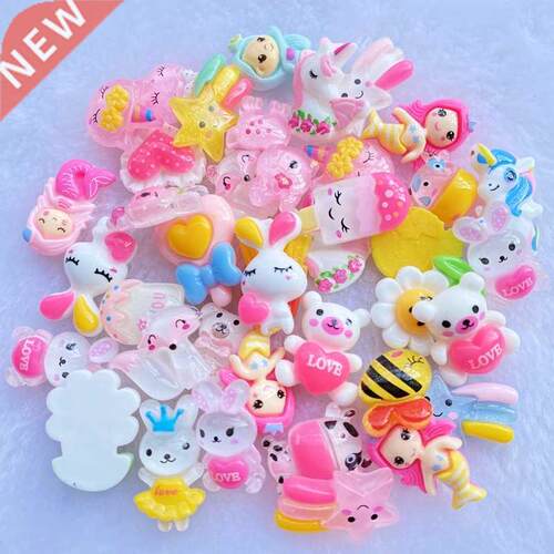 20Pcs Mixed Colorful Resin Bear, meteor, popsicle，Cabochons