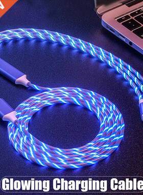 LED Luminous Mico USB Tye C Glowing Chaging Cable  in 1