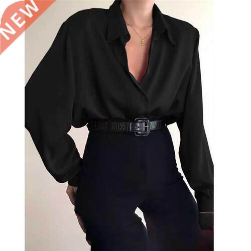 New Fashion Autumn Women Blouse Shirt Lapel Long Sleeve Soli