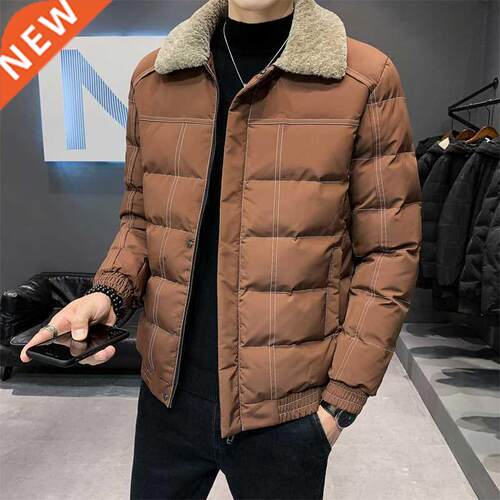 Men's autumn winter solid color short cotton jacket 2021 new
