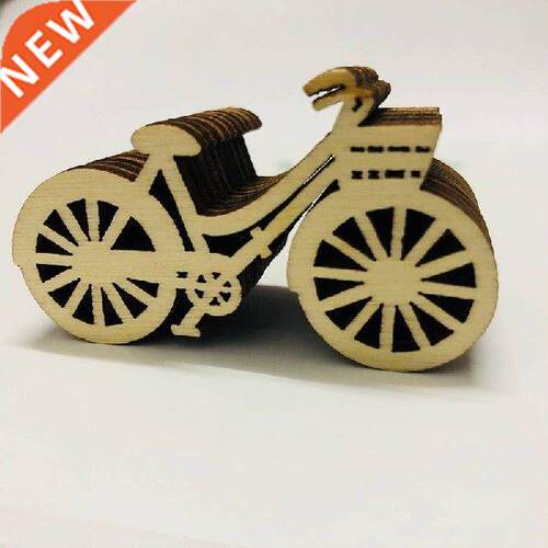 10Pcs Creative Wooden Bicycle Bike Cutout Veneers Slices