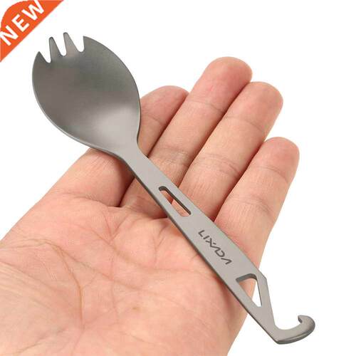 Lixada 2 In 1 Outdoor Titanium Spoon Camping Tableware Bottl