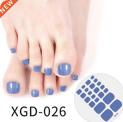 Toe Nail Gel Sticker Summer Style Solid Color Toenail Tip Pr