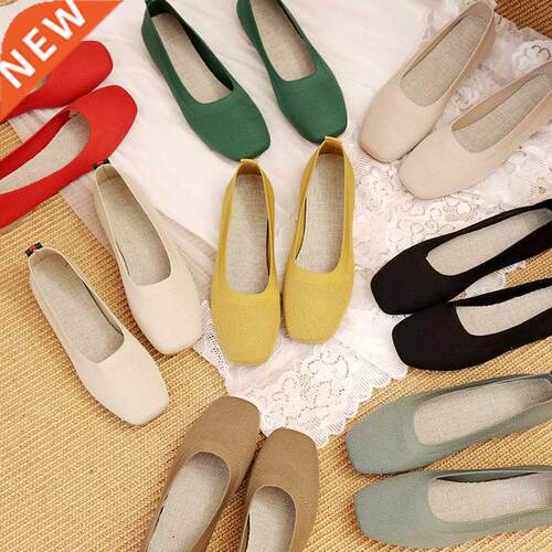 2022 Solid Color Slip On Mesh Loafers Breathable Stretch Bal