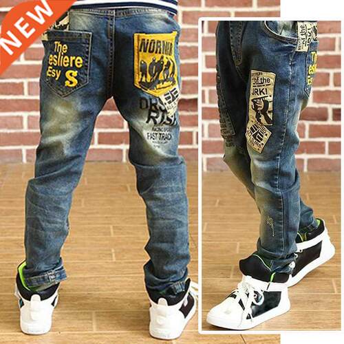 IENENS Boys Jeans Pants Child Denim Long Pants Spring Autumn